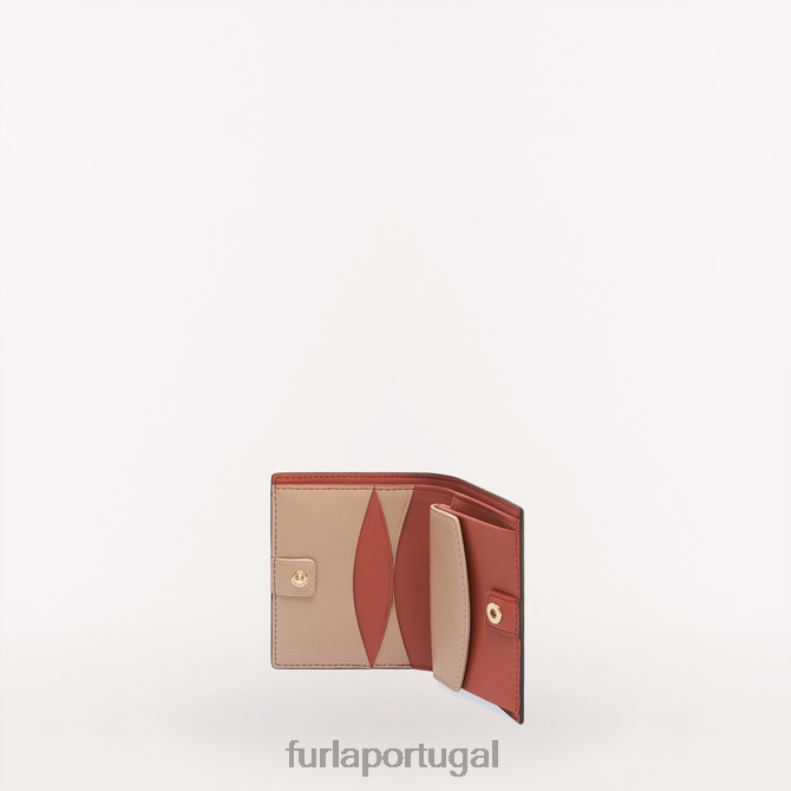 canela/camafeu int. acessórios JP6JF173 carteira compacta luna mulheres Furla