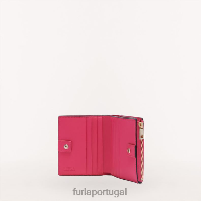 rosa pop acessórios JP6JF182 carteira compacta camélia mulheres Furla