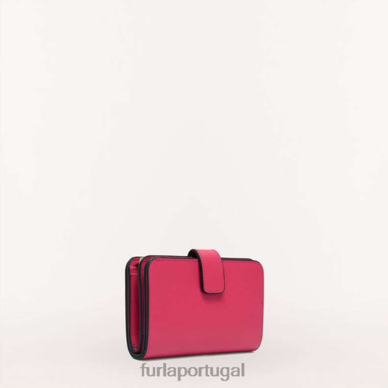 rosa pop acessórios JP6JF188 carteira compacta camélia m mulheres Furla