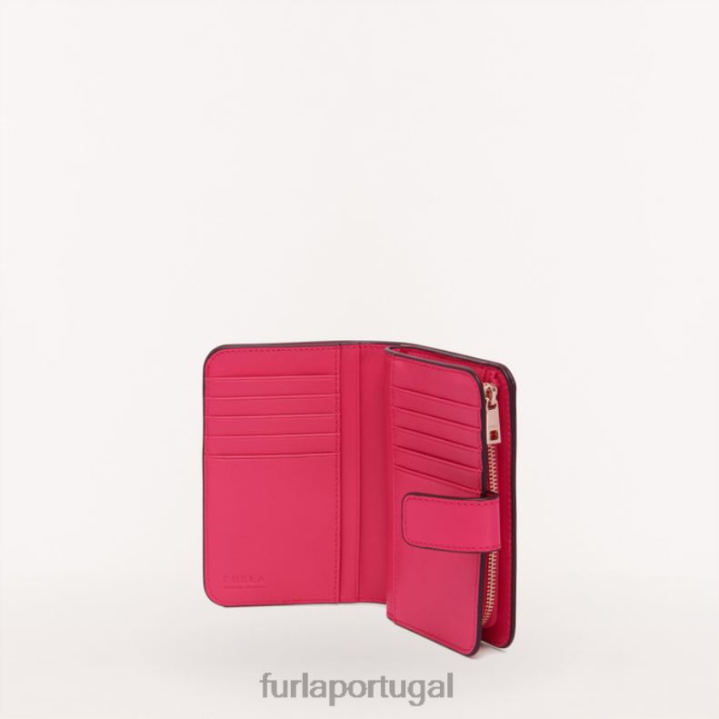 rosa pop acessórios JP6JF188 carteira compacta camélia m mulheres Furla
