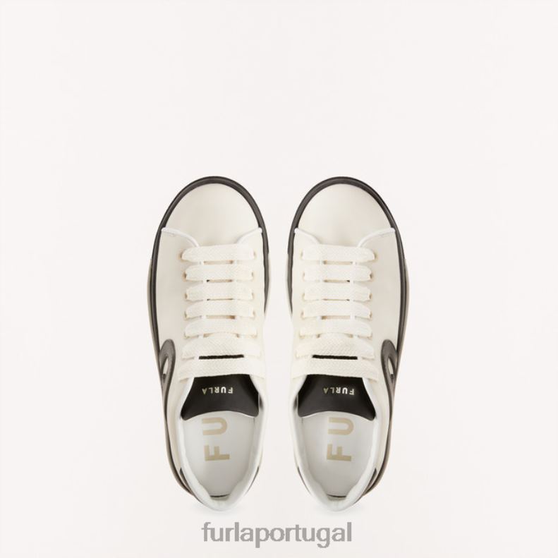 marshmallow/nero calçados JP6JF265 tênis de alegria mulheres Furla