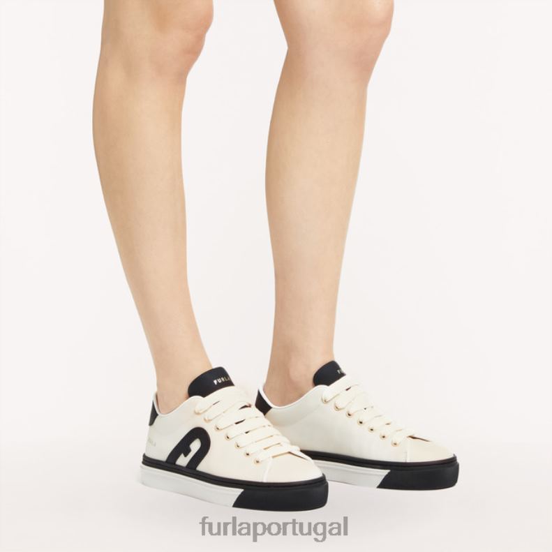 marshmallow/nero calçados JP6JF265 tênis de alegria mulheres Furla